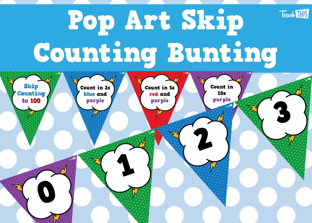 PopArt - Skip Counting To 100 Bunting