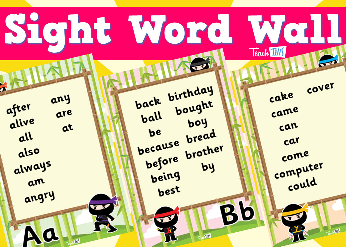 Sight Word Wall - Ninja