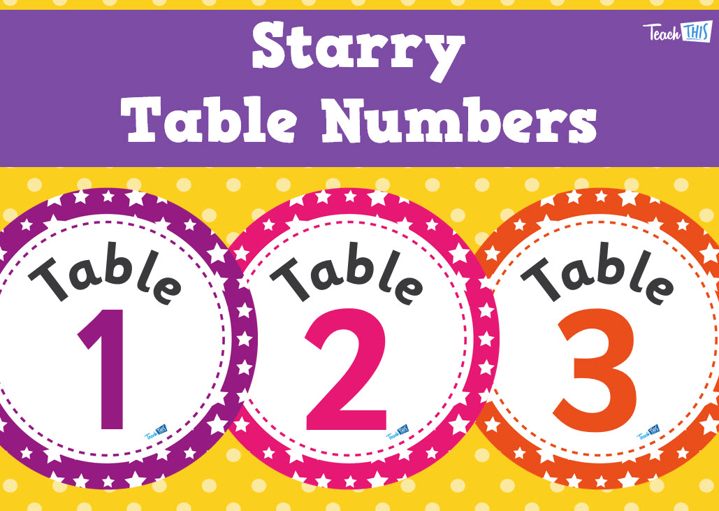 Starry - Table Numbers