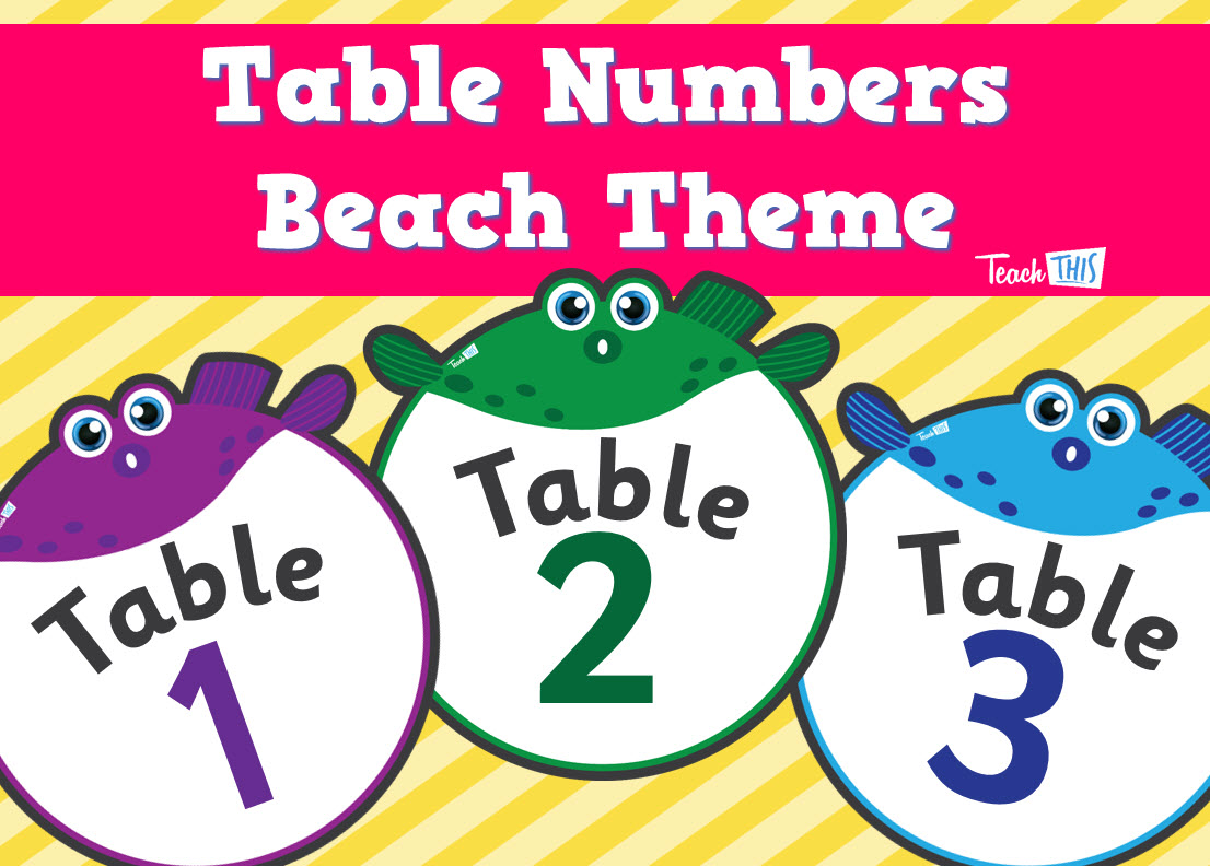 Table Numbers - Beach Theme