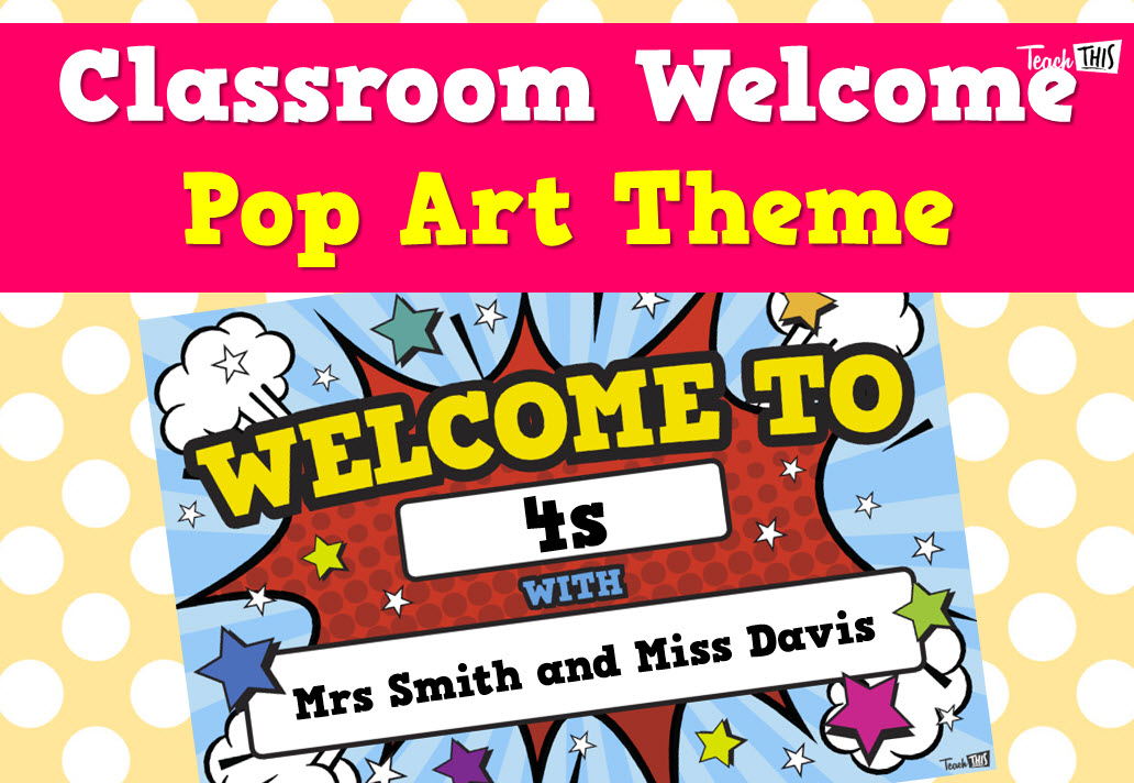 Welcome Sign - Pop Art Editable