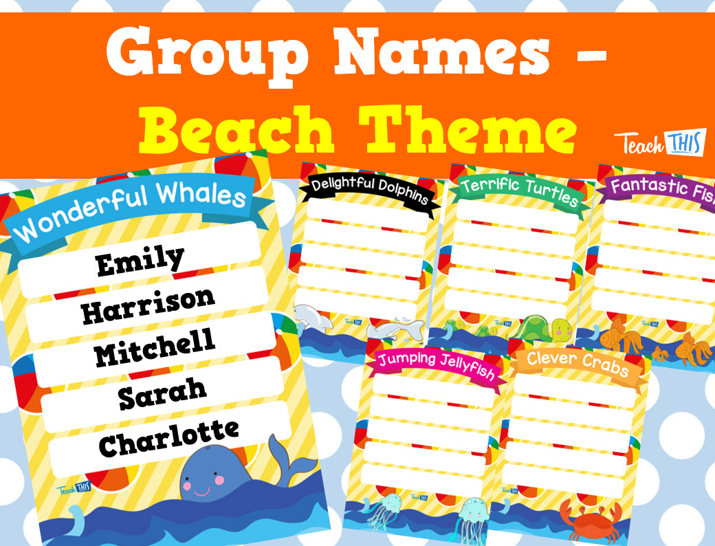 Group Names - Beach Theme