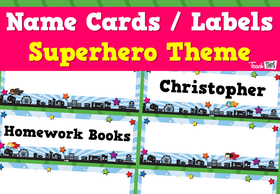 Name Cards - Superhero Ver.1