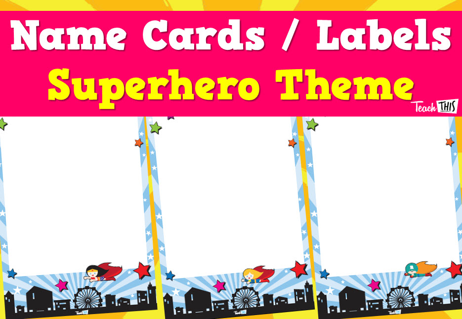 Name Cards - Superhero Ver.2