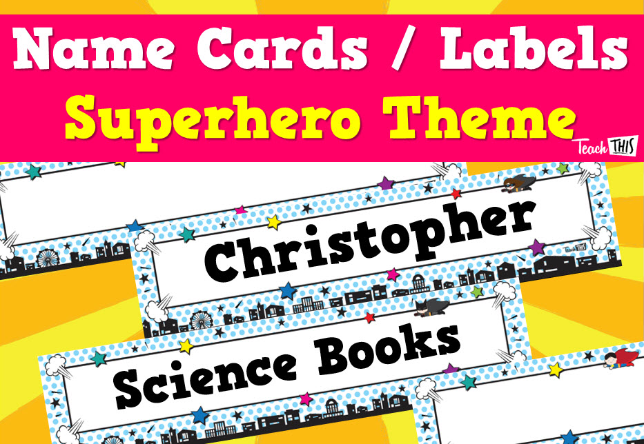 Name Cards - Superhero Ver.3