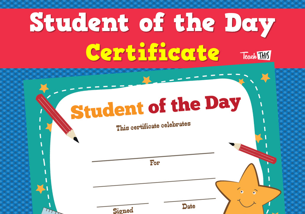 Student of the Day - Certificate