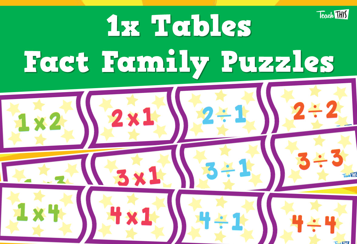 Times Tables Puzzles - 1x