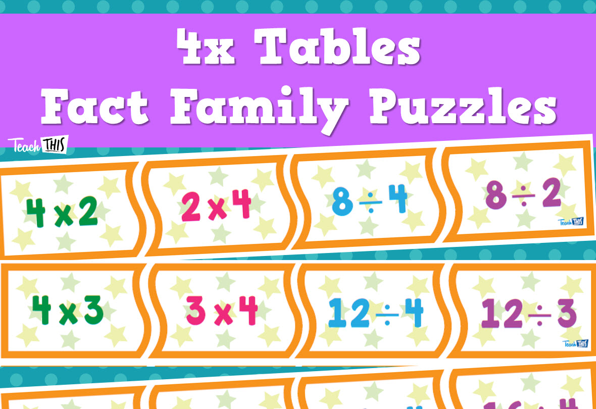 Times Tables Puzzles - 4x