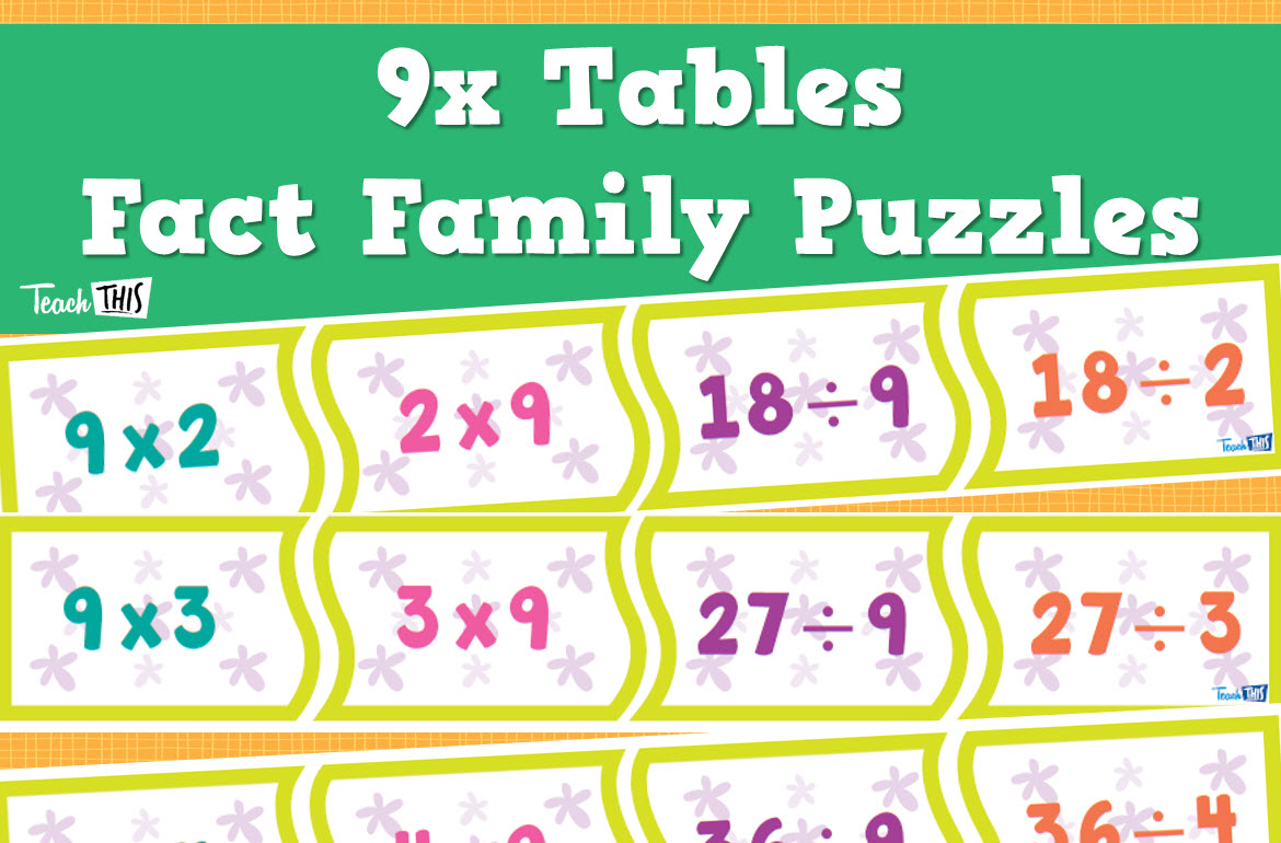 Times Tables Puzzles - 9x