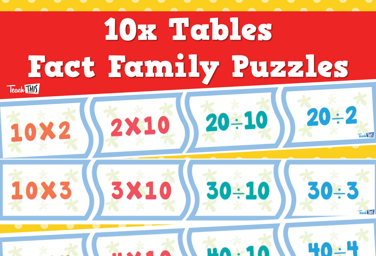 Times Tables Puzzles - 10x