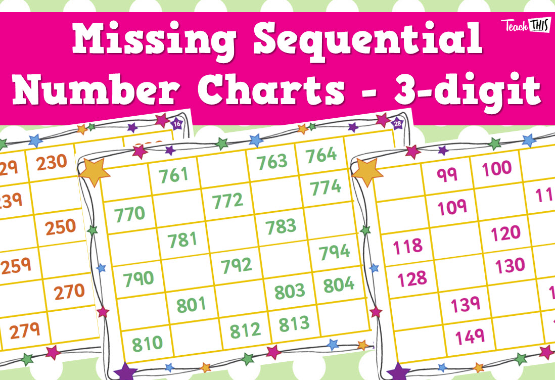 Missing Sequential Number Charts - Hundreds