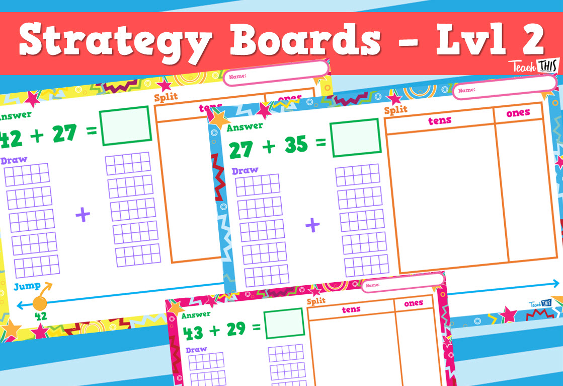Strategy Board - Lvl 2 (Split Strategy, Place Value, 10-Frames)