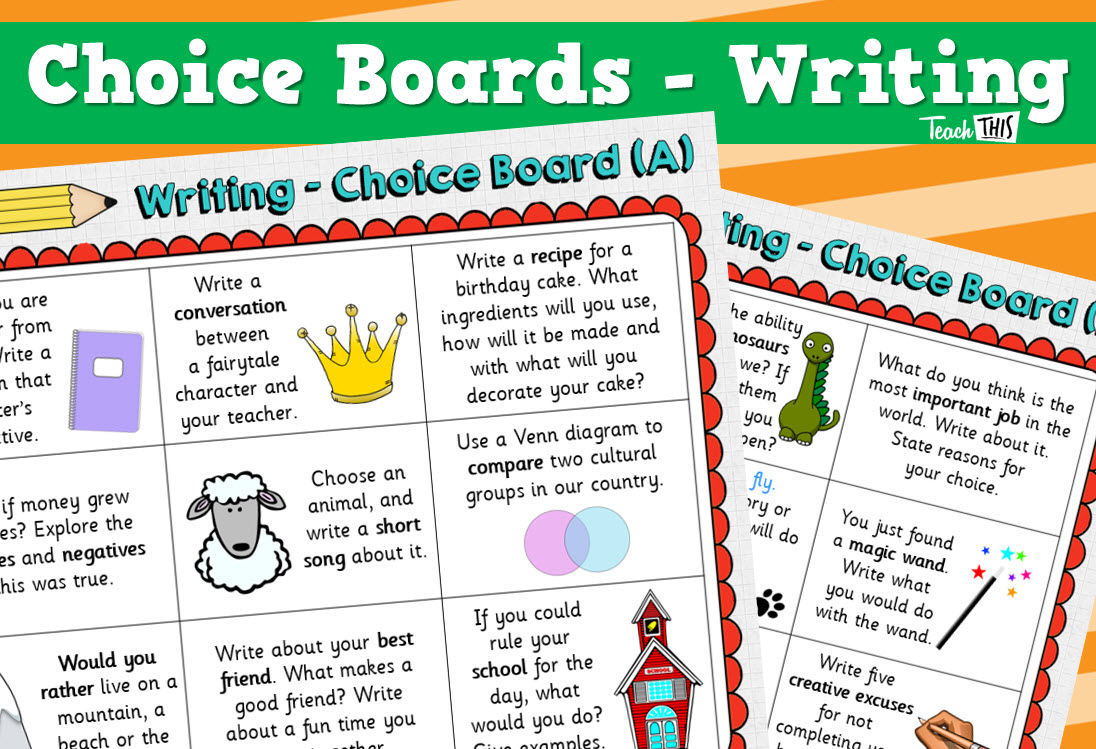 Choice Board - Writing