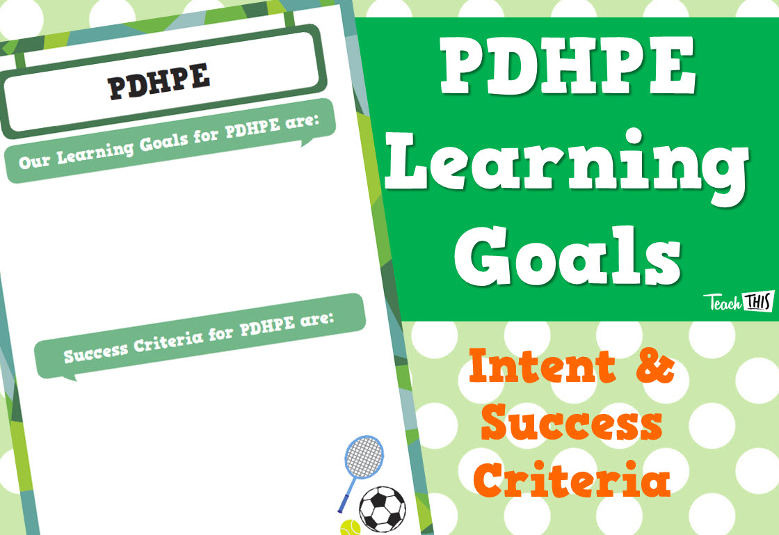 Learning Goals - PDHPE
