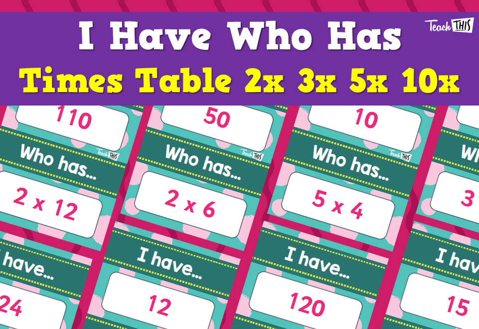 I Have, Who Has - Times Tables - 2x 3x 5x 10x