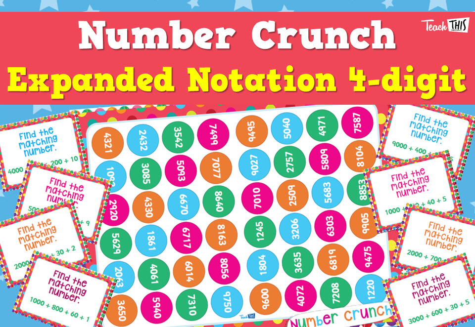 Number Crunch - Expanded Notation 4-digit