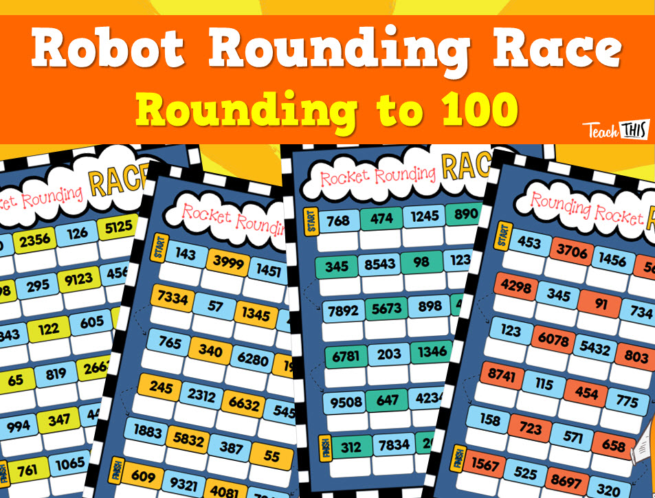 Rocket Rounding Race - Rounding To 100