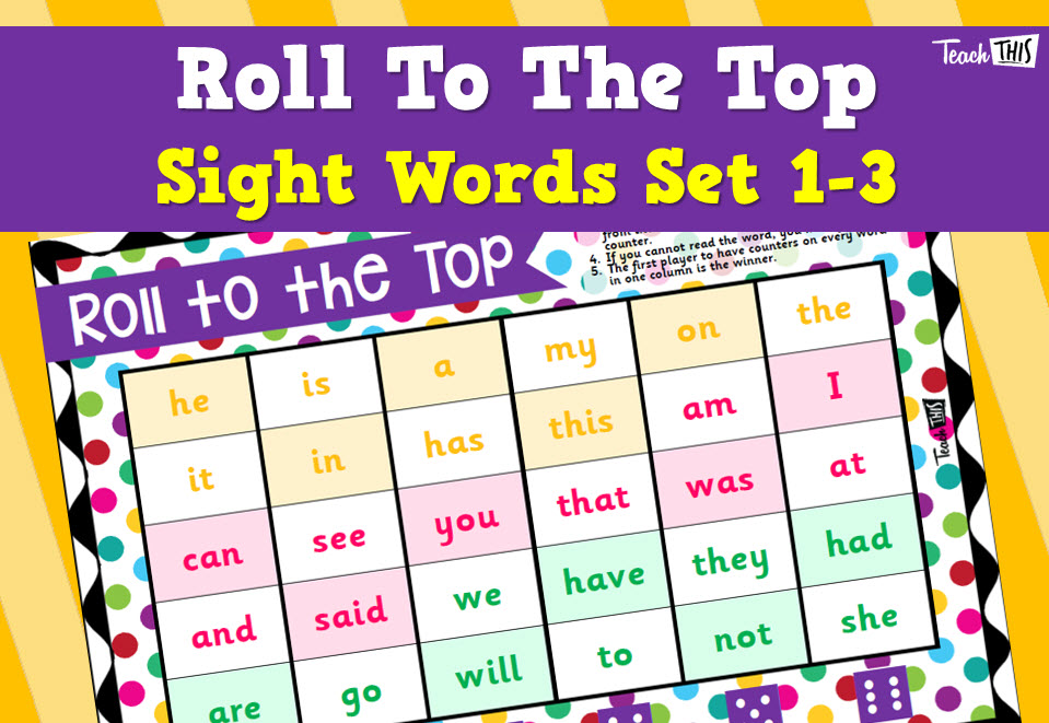 Sight Words - Roll To The Top - Set 1-3