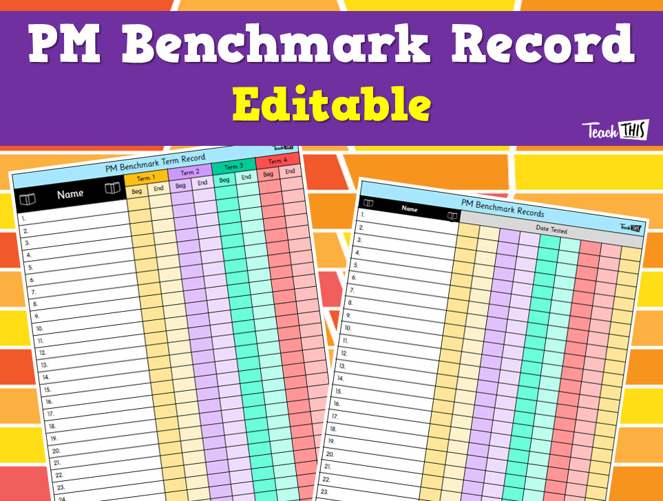 PM Benchmark Record - Portrait - Editable