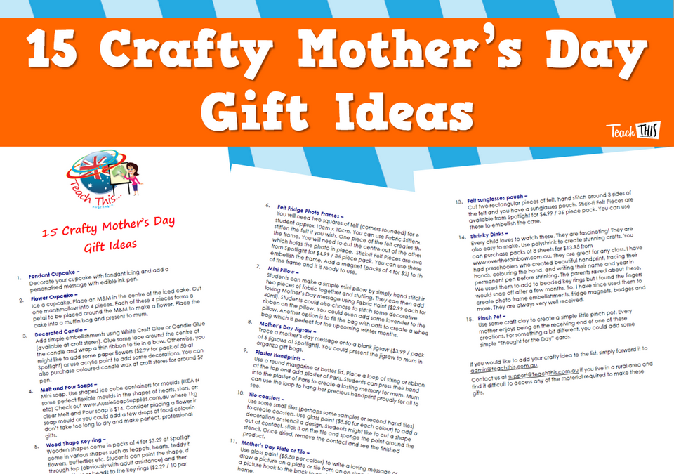 15 Crafty Mothers Day Gift Ideas