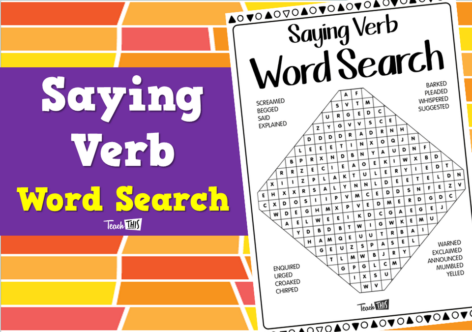 Saying Verb - Word Search