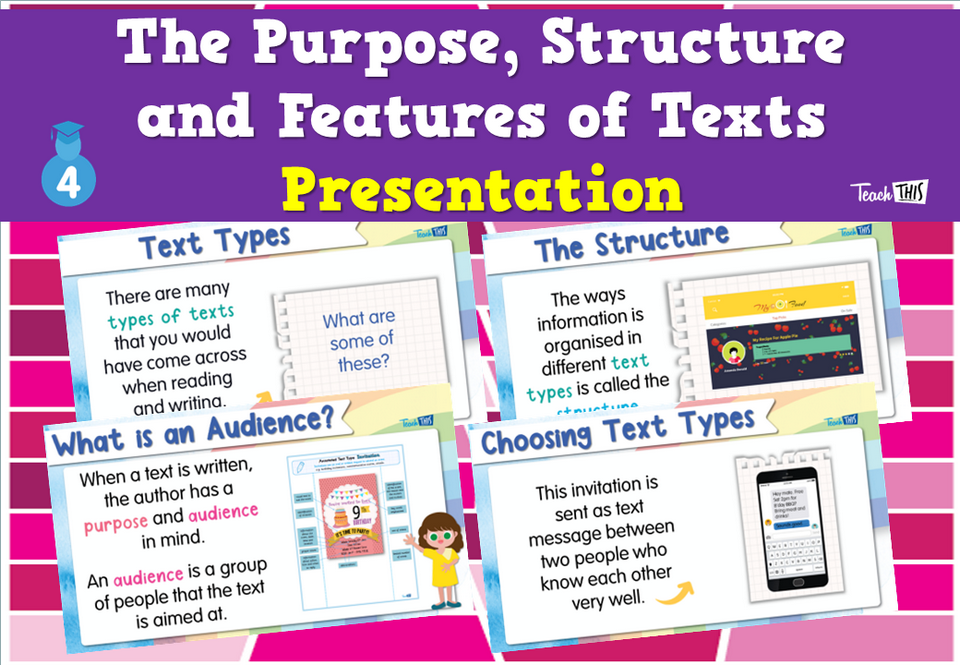 The Purpose, Structure and Features of Texts - Presentation