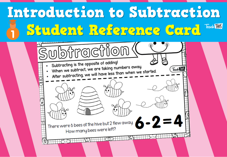 Introduction to Subtraction - Student Reference Card