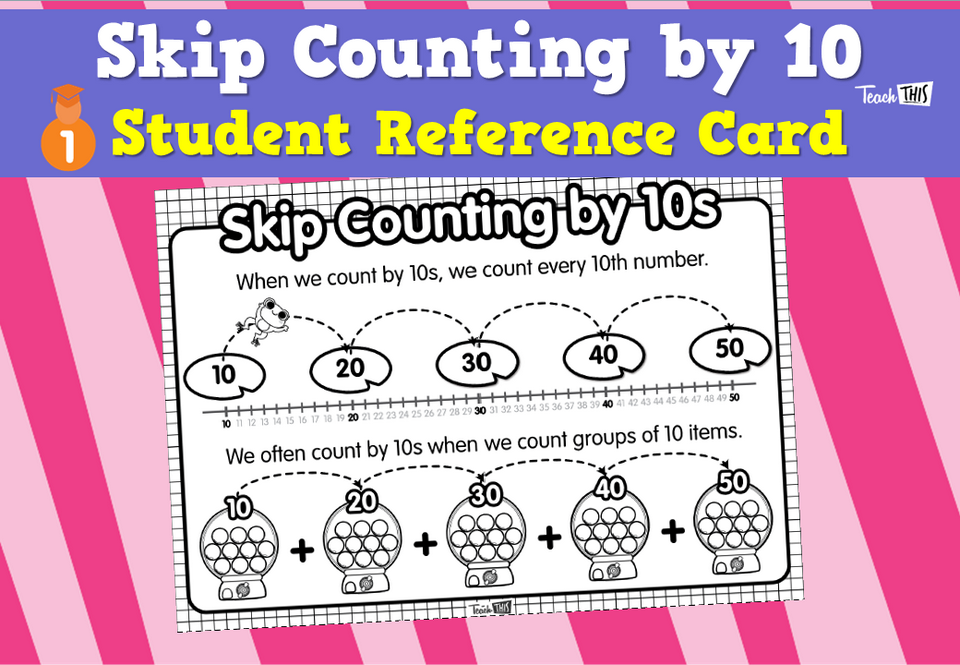 Skip Counting by 10 - Student Reference Card
