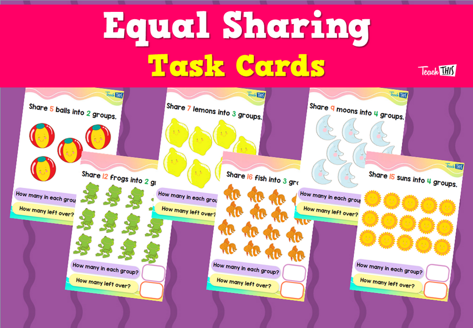 Equal Sharing Task Cards