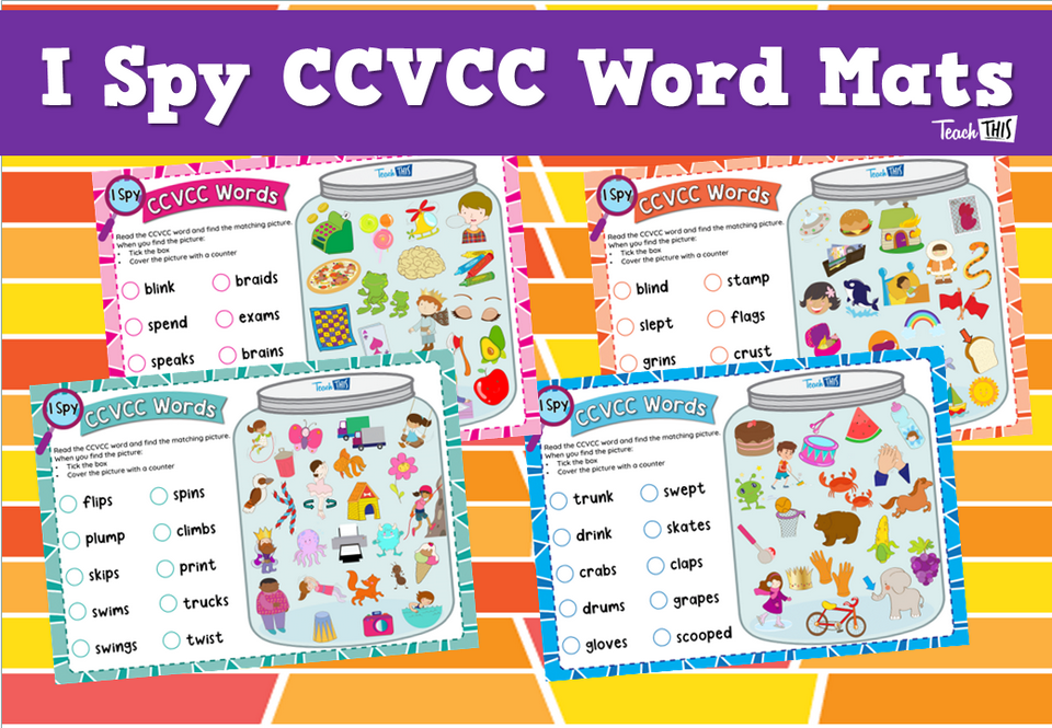 I Spy CCVCC Word Mats