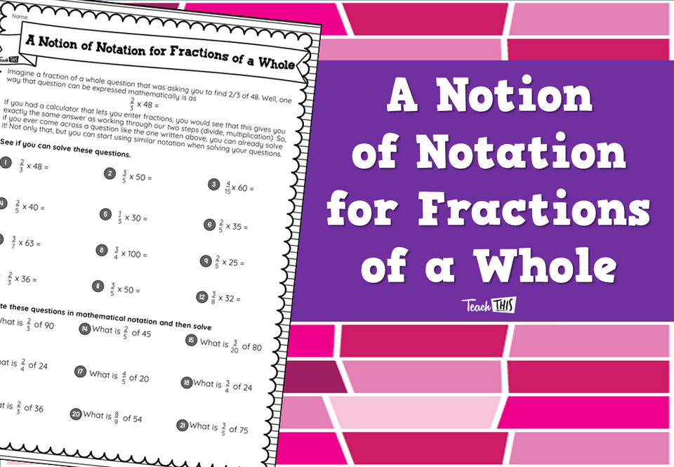 A Notion of Notation for Fractions of a Whole