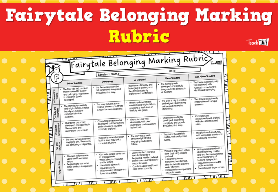 Fairytale Belonging Marking Rubric