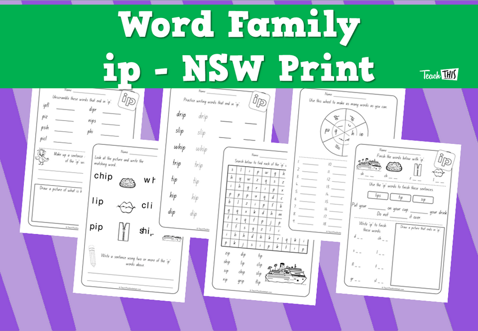 Word Family - ip - NSW Print