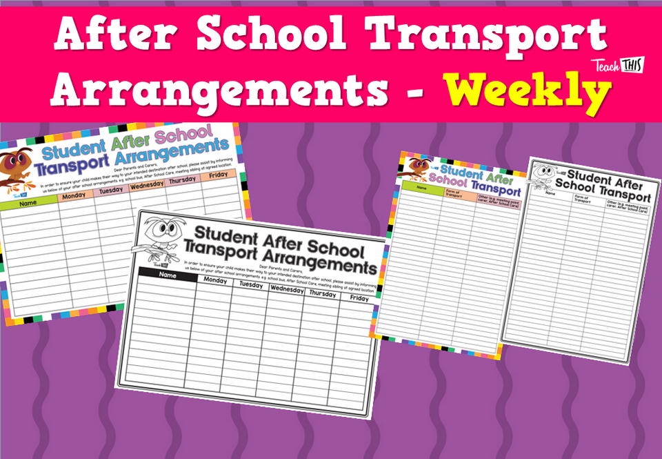 After School Transport Arrangements - Weekly