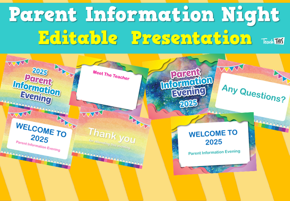 Parent Information Night Editable Presentation