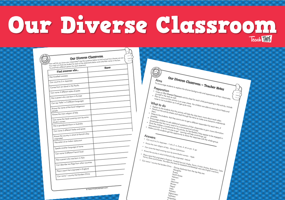 Our Diverse Classroom (2 pg)