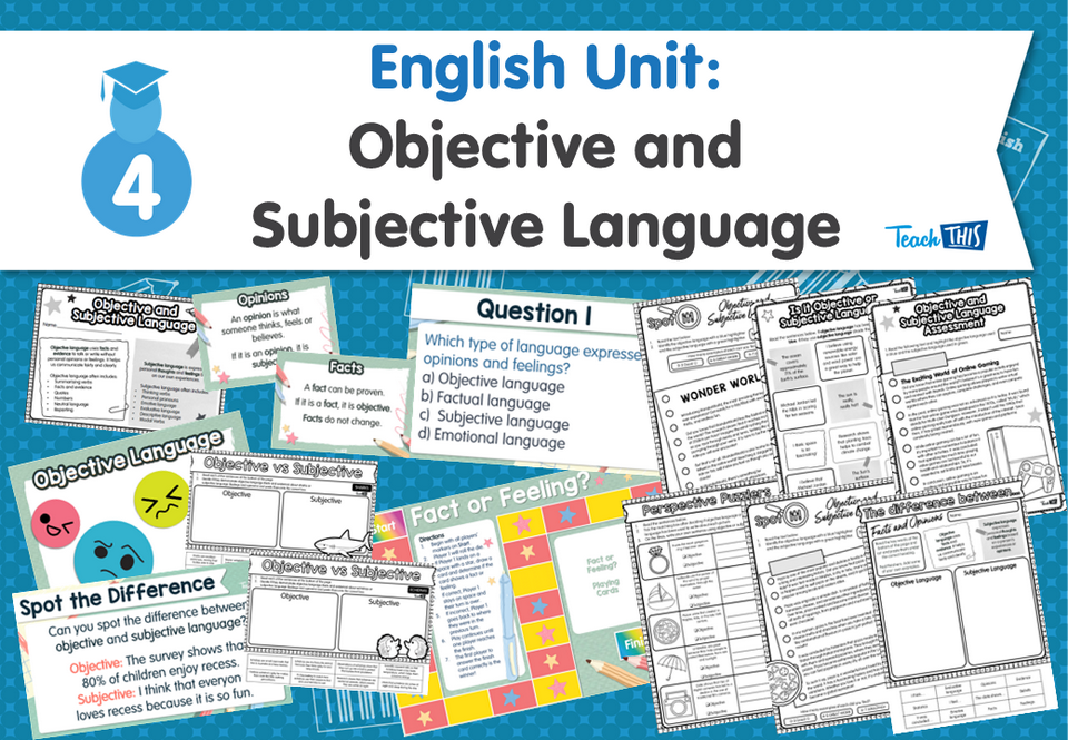 English Unit: Objective and Subjective Language