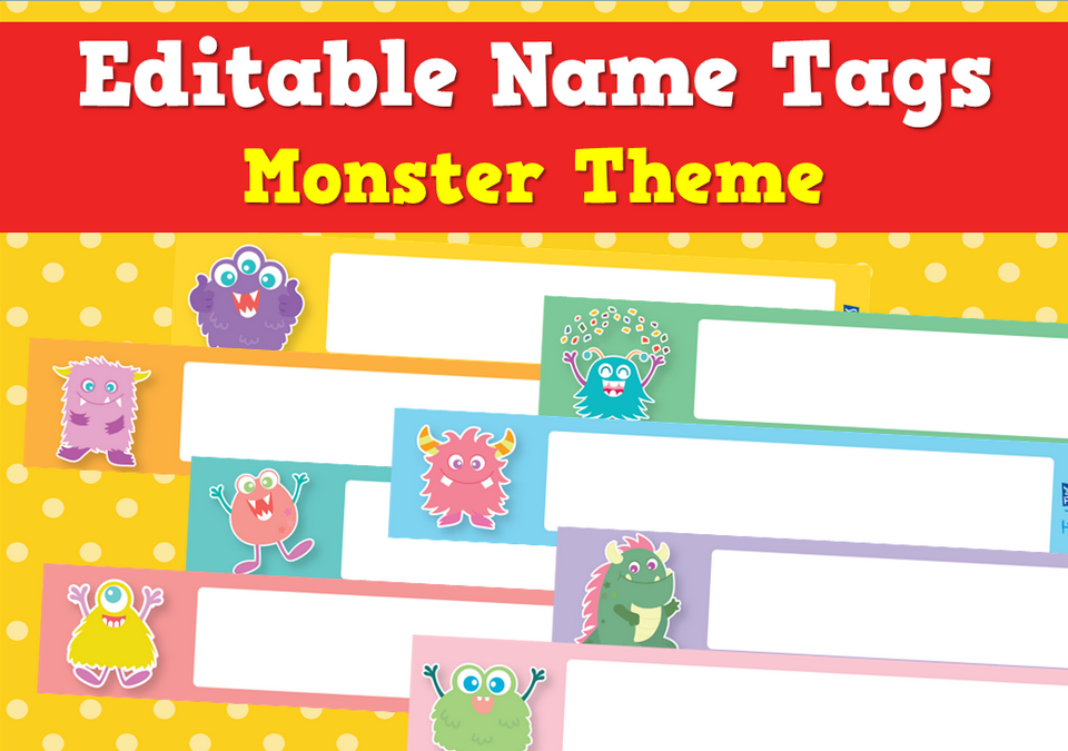 Editable Name Tags - Monster Theme