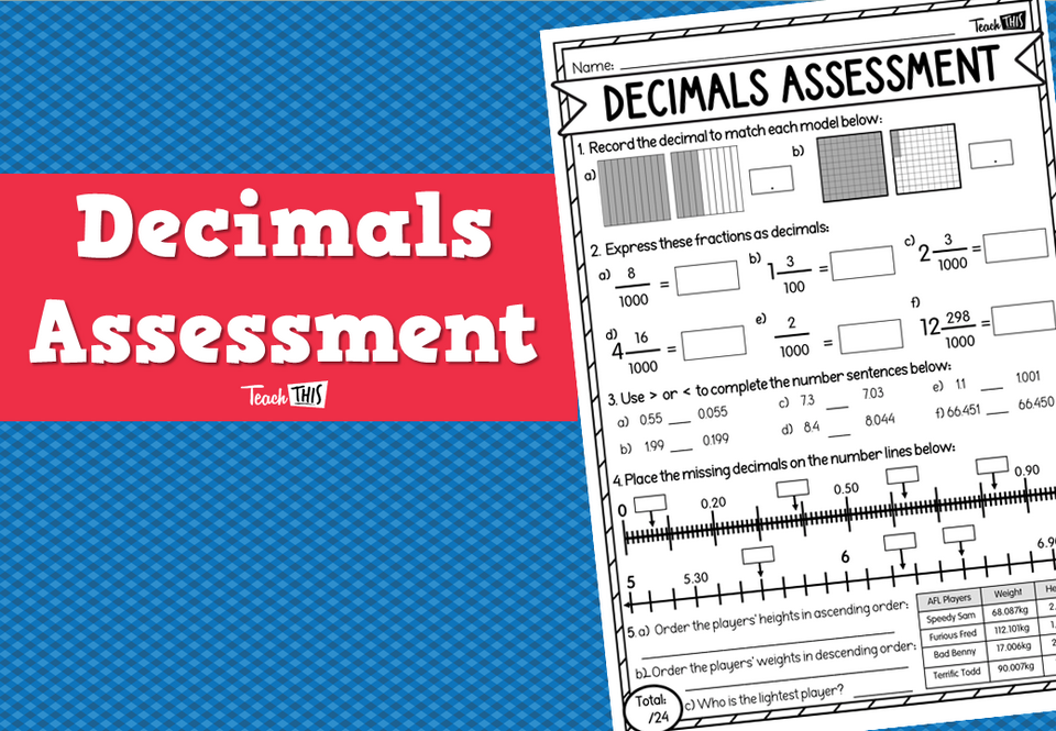Decimals Assessment