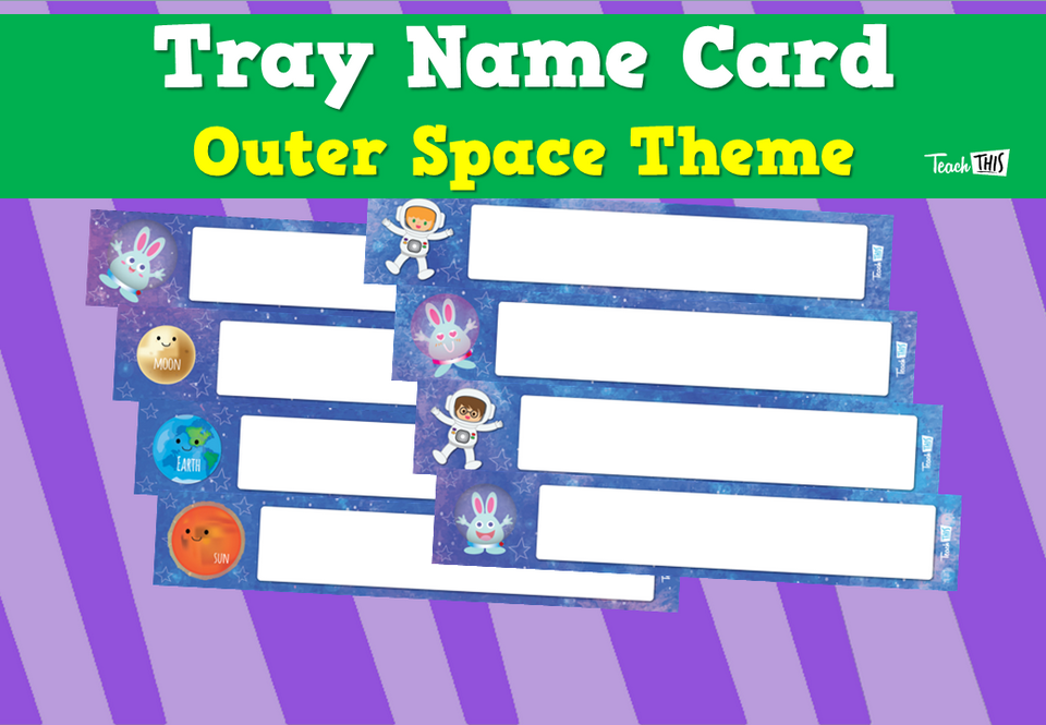 Tray Name Card - Outer Space Theme