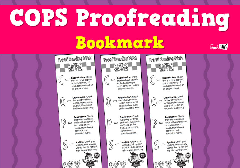 COPS Proofreading Bookmark