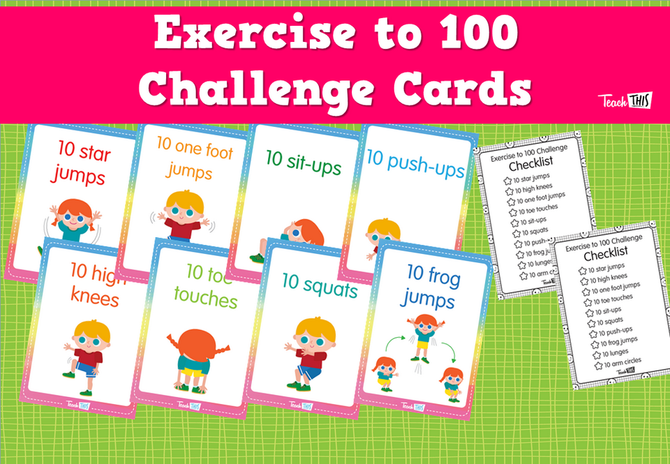 Exercise to 100 Challenge Cards