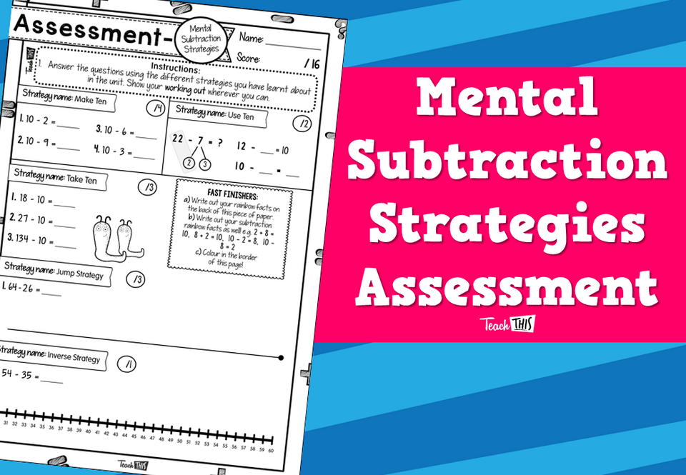 Mental Subtraction Strategies Assessment