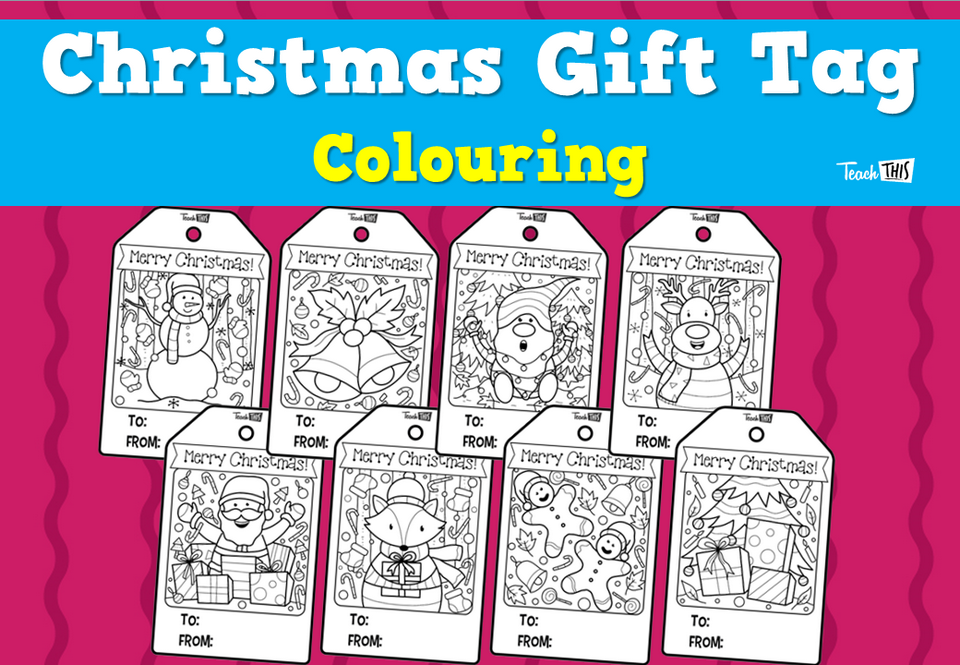 Christmas Gift Tag - Colouring
