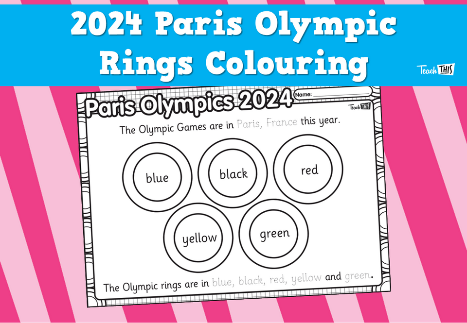 2024 Paris Olympic Rings Colouring