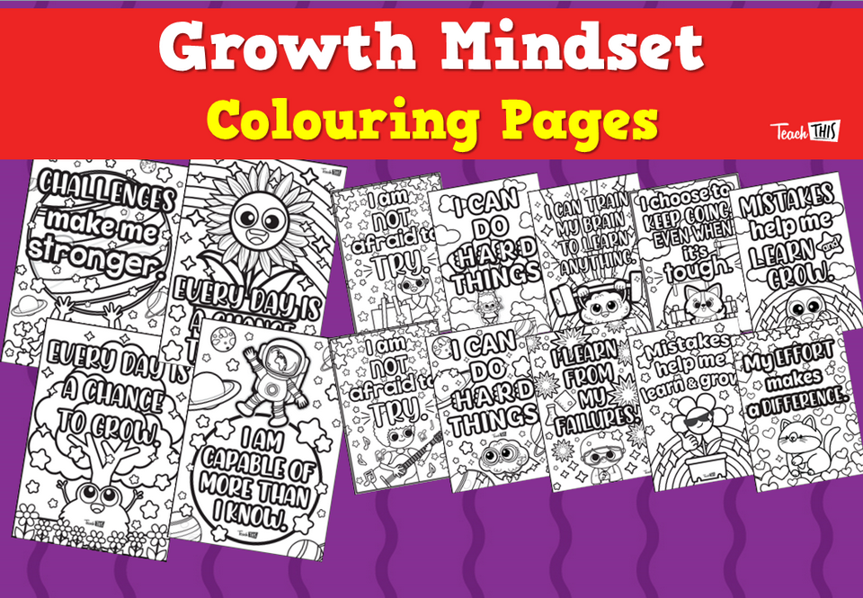Growth Mindset Colouring Pages
