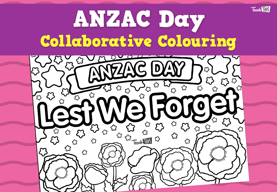 ANZAC Day - Collaborative Colouring