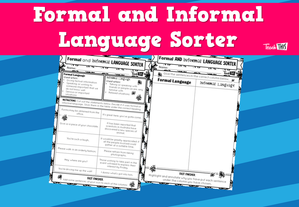 Formal and Informal Language Sorter
