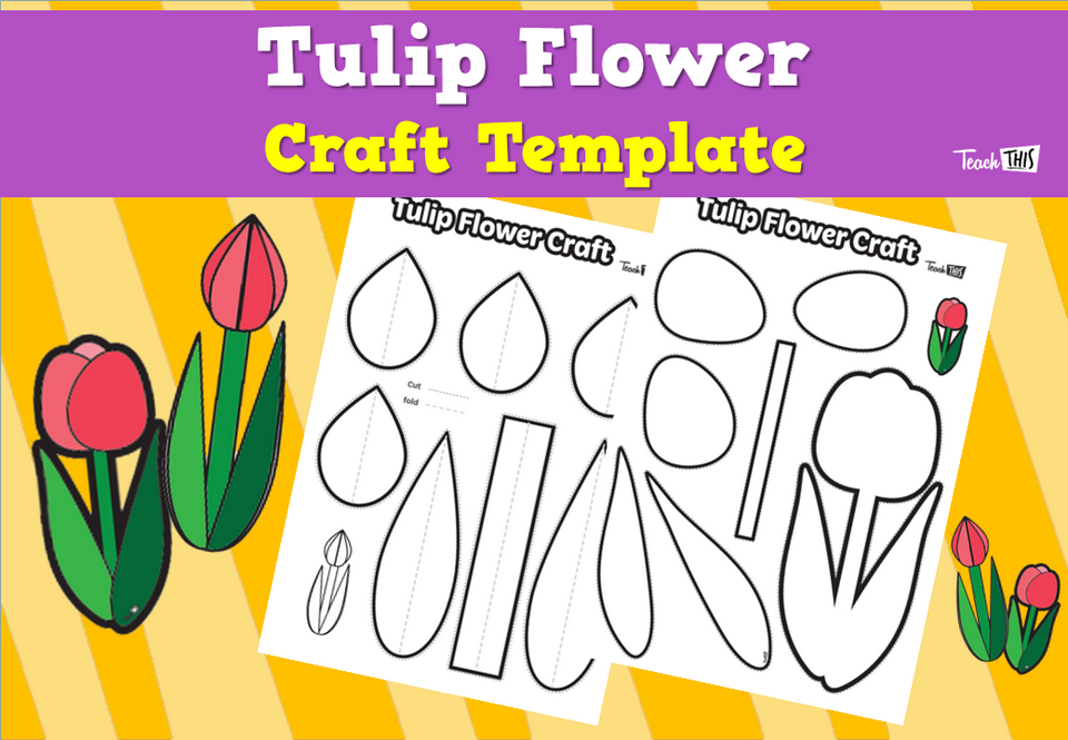 Tulip Flower Craft Template