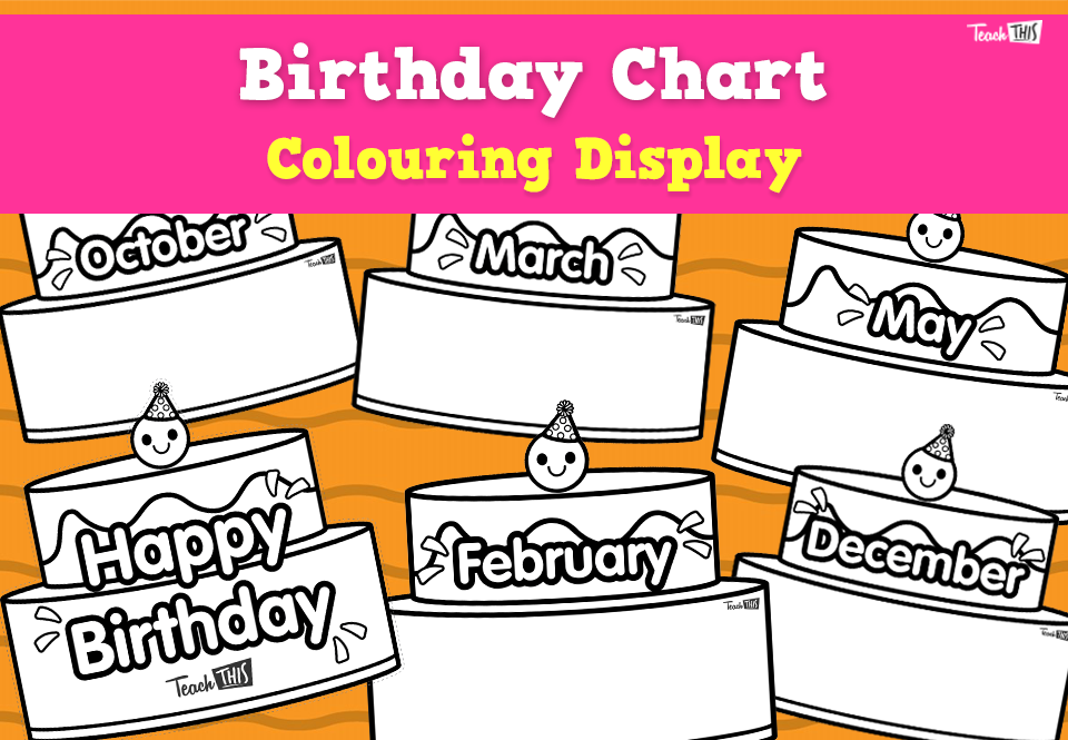 Birthday Chart - Cake Colouring Display